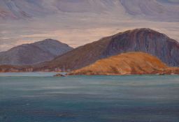 20th Century school, 'September 1930 Mediterranean Cruise' A view of a coastline, oil on panel,