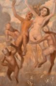 20th century school, a scene of mythological figures, oil on board, 30