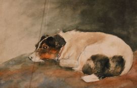 Circle of Mabel Kingwell (1890-1924) British, a study of a Jack Russell, watercolour, 5.5