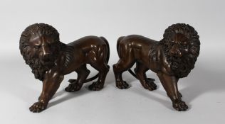 AFTER BARYE A GOOD PAIR OF LIONS. 12ins long.