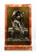 HENRI-MICHEL-ANTOINE CHAPU (1833-1891) FRENCH A VERY GOOD RELIEF CAST BRONZE AND MARBLE SCULPTURE, a