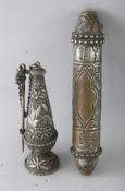 TWO ISLAMIC SILVER TUBES.