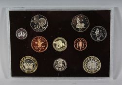 2002 UNITED KINGDOM PROOF COIN COLLECTION, two pounds (2), one pound to one penny coin (10).