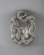 A HEAVY SILVER SNAKE VESTA. 2.25ins.