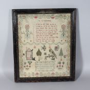 A GEORGE III FRAMED SAMPLER, 