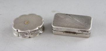 TWO SILVER SNUFF BOXES.