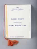 London Hilton LADIES NIGHT, in honour of ROBERT MOORE O.B.E., Sunday 4th October 1970. Signed on
