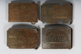 FOUR TIFFANY BUCKLES.