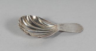 A GEORGE III SHELL BOWL CADDY SPOON. London 1786.