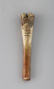 A CARVED BONE PRISONER OF WAR APPLE PULLER. 5ins long.