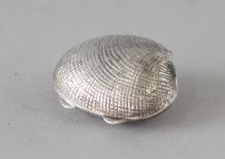 A SILVER SHELL PILL BOX. 1.5ins.