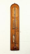 AN UNUSUAL VICTORIAN MAHOGANY AND BOXWOOD MULTI-FUNCTION BAROMETER, THERMOMETER, ETC., by S. & B.