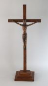 A FOLK ART WOODEN CRUCIFIX. 22ins high.