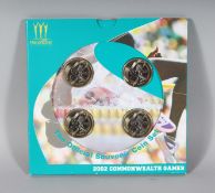 2002 THE ORIGINAL SOUVENIR COIN SET, 2002 COMMONWEALTH GAMES, four 2 pound coins.