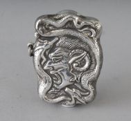 A SILVER DEVIL FACE VESTA. 2.25ins.