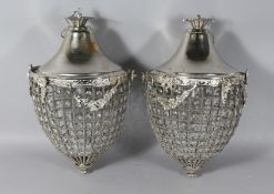 A PAIR OF PINEAPPLE BEAD LIGHTS. 20ins long.