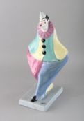 AN ART DECO DESIGN POTTERY CLOWN. 14ins high.