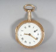 AN 18TH CENTURY FRENCH VERGE POCKET WATCH, with enamel dial by VAUCHER. PARIS, No. 13106 (