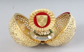 A SUPERB STUART DEVLIN PIERCED SILVER GILT GLOBE, for 