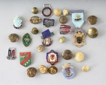 A BAG OF BUTTONS AND BADGES.