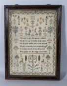A GEORGE III FRAMED SAMPLER, 