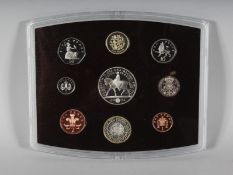 2002 UNITED KINGDOM PROOF COIN COLLECTION, five pounds to one penny.