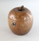 A GOOD POLISHED APPLE TEA CADDY. 4.5ins high.