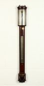 A VERY GOOD GEORGE III MAHOGANY BOWFRONT STICK BAROMETER by PASTORELLI & CO., LONDON, with
