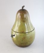 A GOOD POLISHED PEAR TEA CADDY. 7.25ins high.