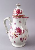 A GOOD 18TH CENTURY CHINESE QIANLONG STYLE PORCELAIN COFFEE POT, with typical qianlong floral