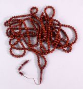 A 19TH CENTURY SUFI TESBIH KUKA / BEAD NECKLACE, average bead 6mm diameter.