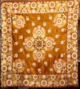 A 19TH CENTURY TURKISH OTTOMAN SILK BOHCA, 122cm x 108cm.