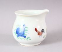 A DOUCAI STYLE PORCELAIN CHICKEN CUP, 7cm high.