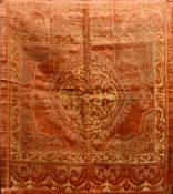 AN OTTOMAN BULSA SILK CATMA, 74cm x 63cm.