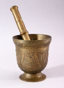 A CAIROWARE PESTLE AND MORTAR.