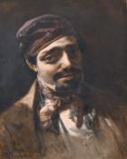 Eduard Hildebrandt (1818-1863) German, A Head and shoulders portrait of an artist, watercolour,