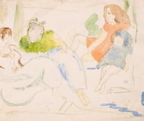 Manner of Marie Laurencin, A sketch of a reclining female figure, 7