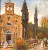 Papini, Maltese school, A pair of scenes from Malta, one of a wedding, watercolour, signed, 4