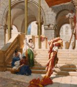 Frank William Warwick Topham (1838-1924) British, 'Preparing for the Festival' with Spanish