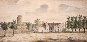 Early 19th century British, a landscape depicting Shalford Mill in the foreground and Shalford