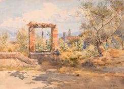 K. McCrackin, 'An Idle Moment', watercolour, inscribed verso, unframed, 10.5