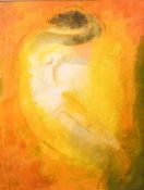 Jean-Marie Calmettes (1918-2007) French, 'Nu au Fond Rouge', oil on canvas, signed and dated '