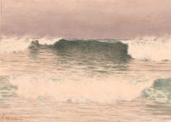 A. Mitchell, A seascape with crashing waves, watercolour, signed, 11