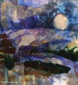 Beryl Underwood, circa 1995, A stylised landscape, watercolour, signed and dated, with label