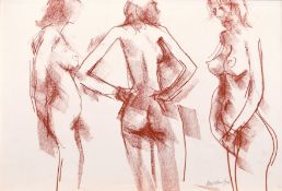 Peter Collins, A study of three female figures, crayon, signed in pencil and dated 79, 13