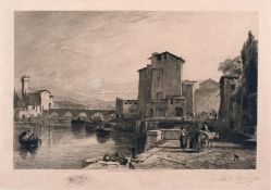 Charles Oliver Murray (1842-1923) British, The Port of Leghorn, a port scene with multiple figures