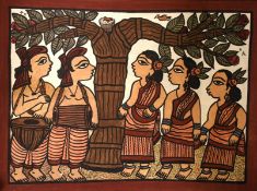 Vijay Chitraker (20th Century) Indian, Rare tribal painting by one of the living masters of the