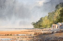 Cavendish Morton (1911-2015) British, Figures on a beach, watercolour, signed and dated '1989', 7.5