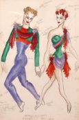 William Chappell (1907-1994) British, A costume design for the finale of act one of the ballet '