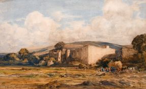 Alexander Caruthers Gould (1870-1948), 'Haymaking by a Ruined Castle', exhibited at the R. A.